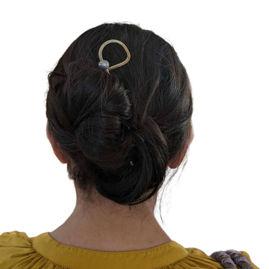 Abstract Hair Fork - Cream Pearl