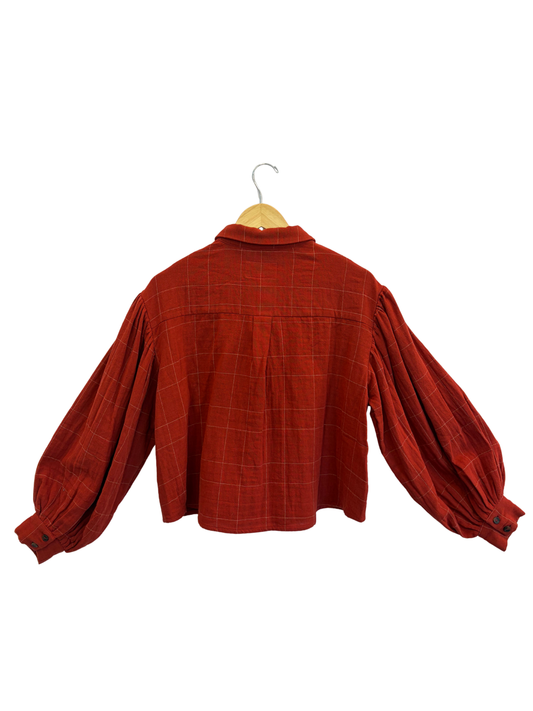 Amente Plaid Volume Blouse