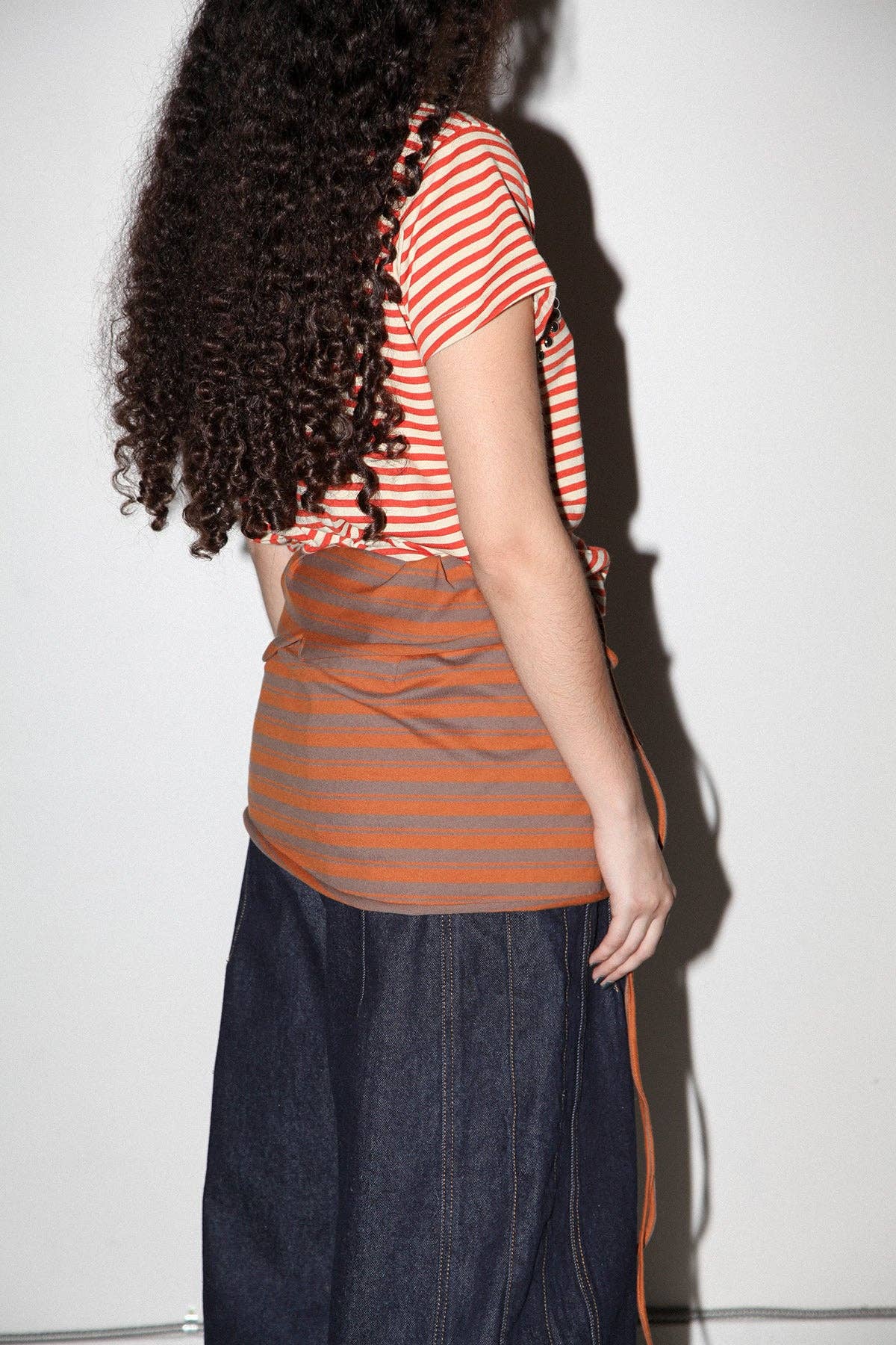 KKCo Wrap Peplum in Striped Clay