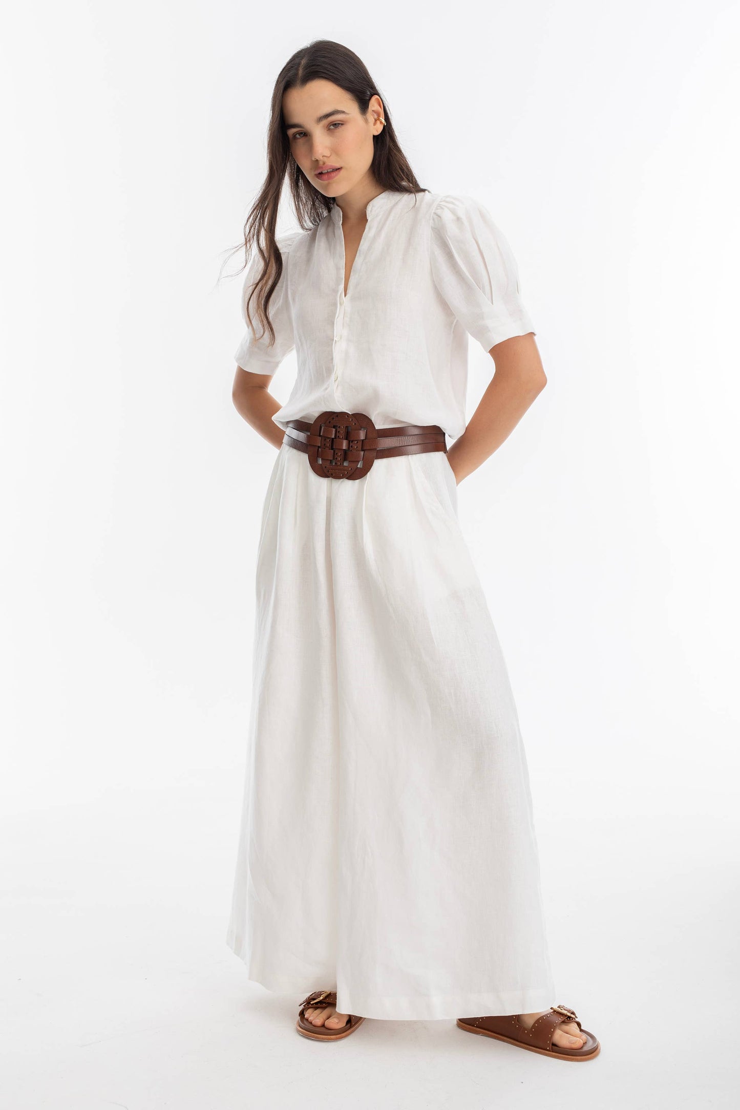 Lanhtropy Helena Leather Belt - Brown