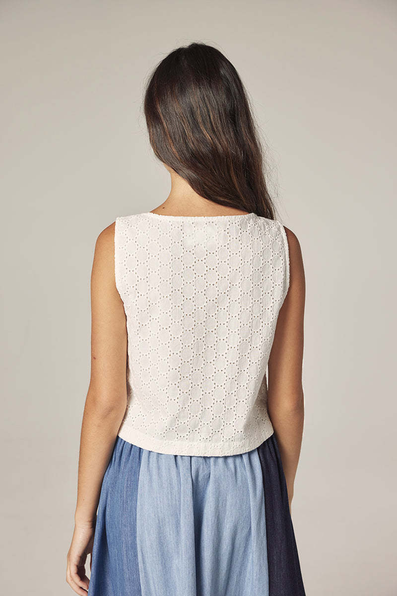 Amente Front Tie Lace Top
