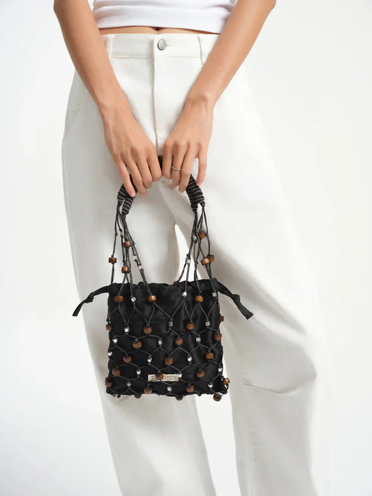 Tanchen Small 8/8 Bag | Chocolate + Black