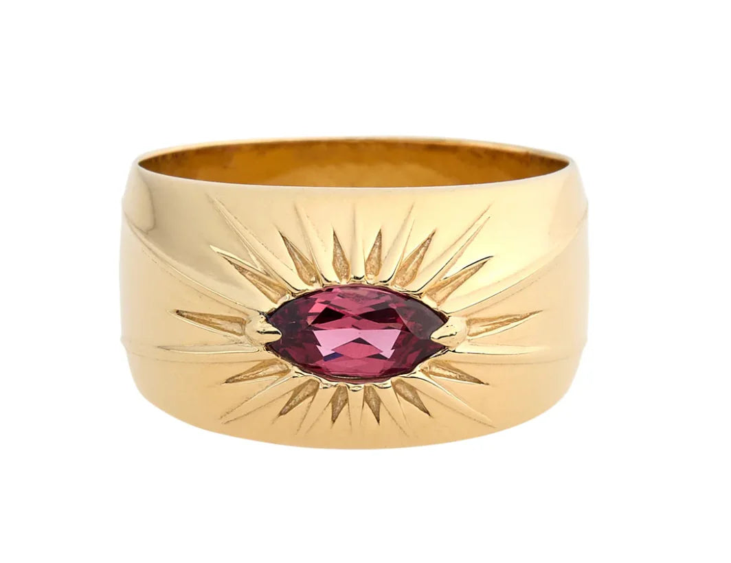 Talon Jewelry 14K Vermeil Starburst Band | Garnet