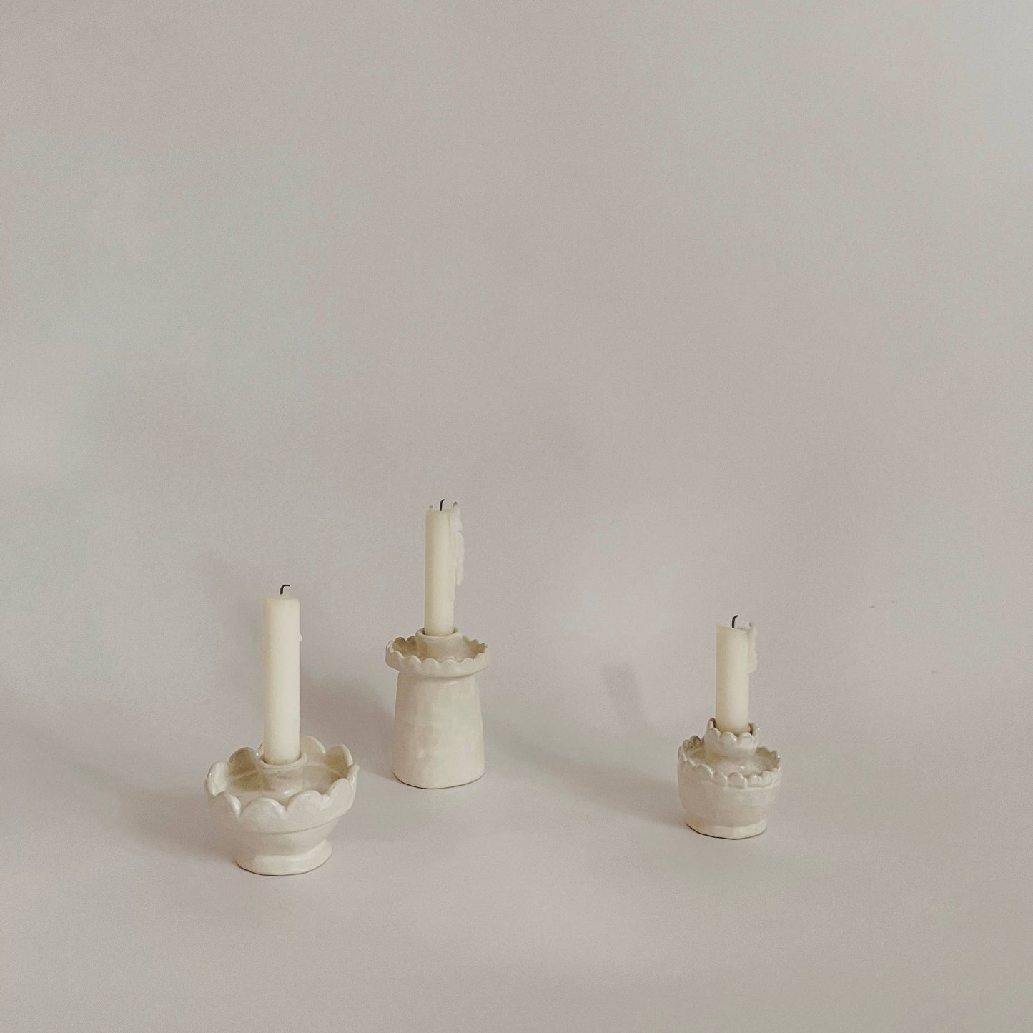 Tall Scalloped Candleholder