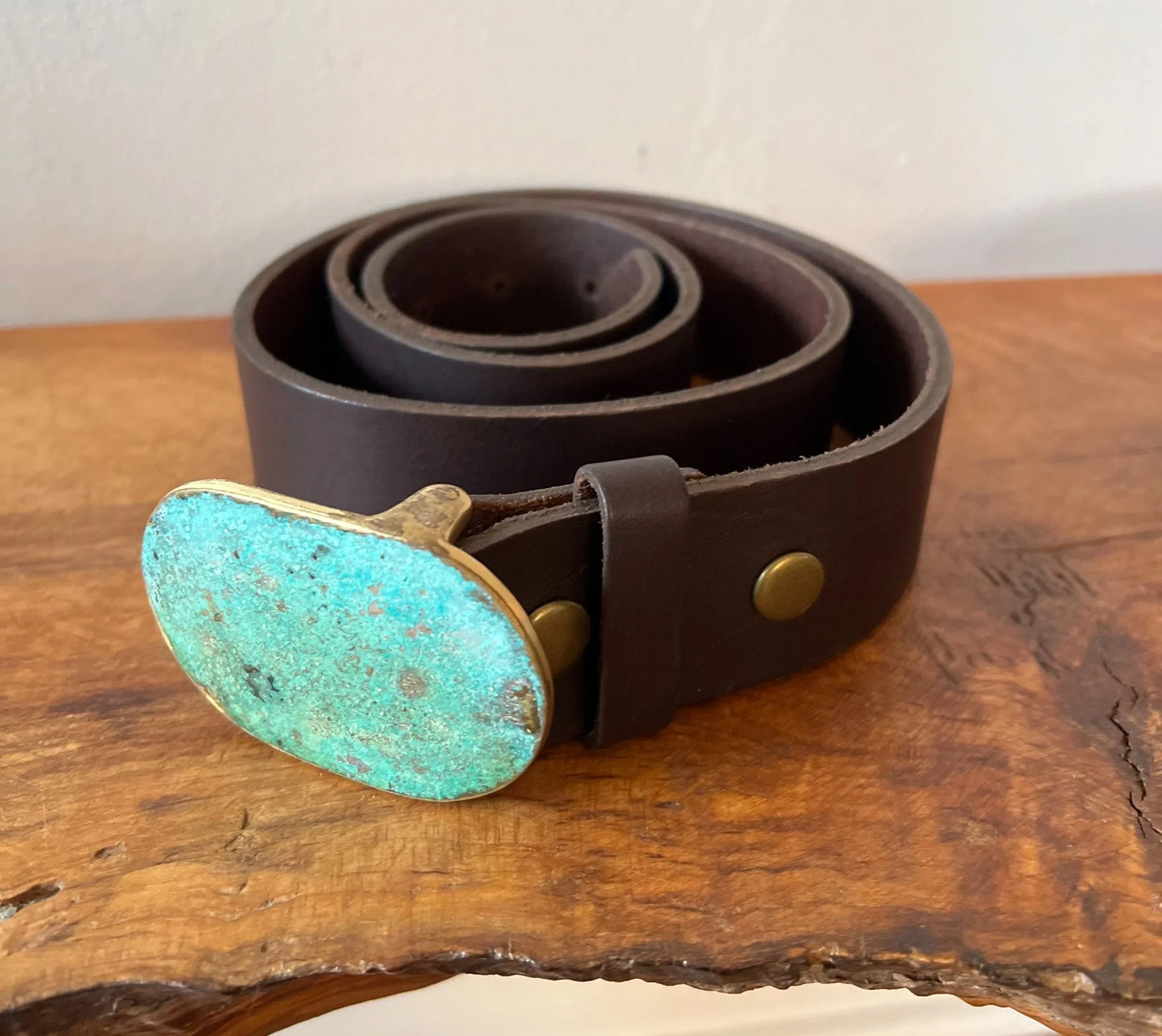 Maddalena Bearzi Riflessi Oval Buckle and Belt, Brown or Black