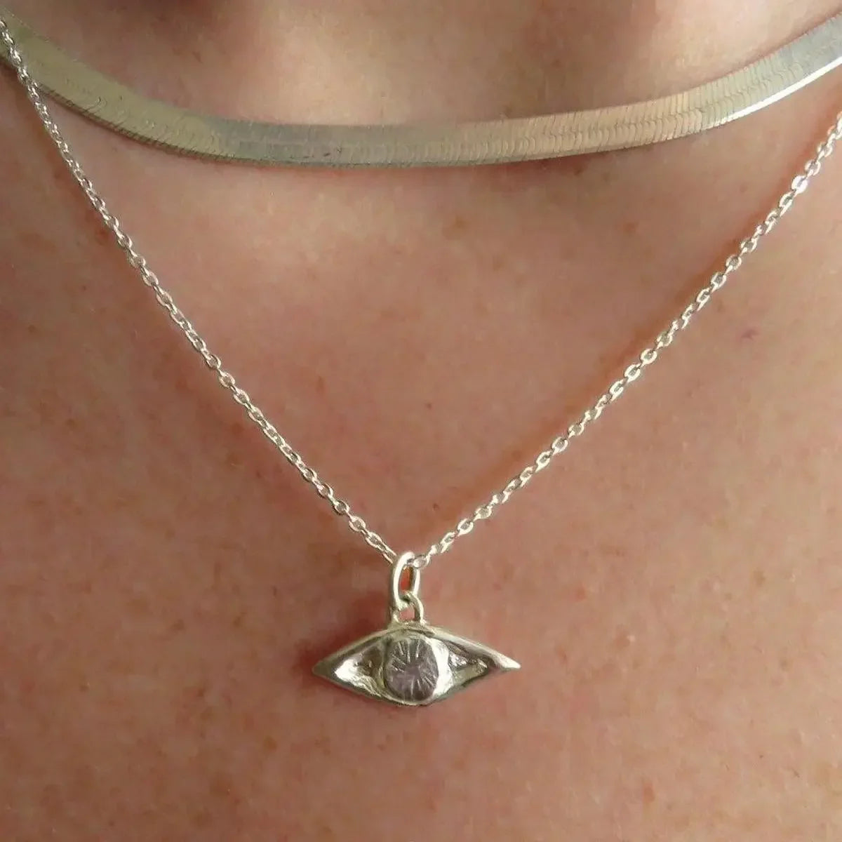 Dea Dia Silver Evil Eye Necklace