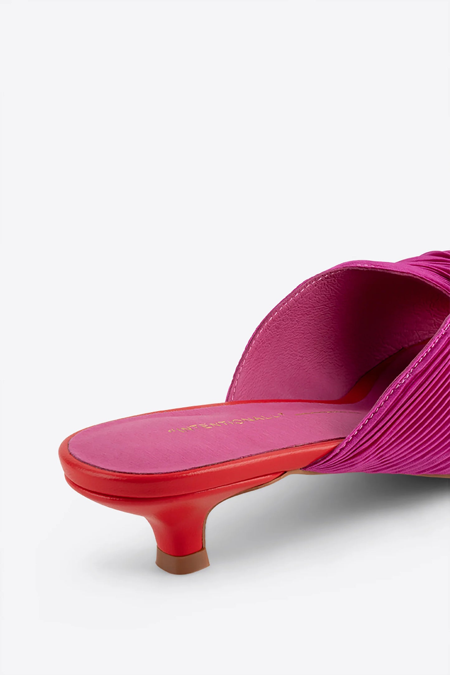 Intentionally Blank Curfew Kitten Heel Satin Sandal