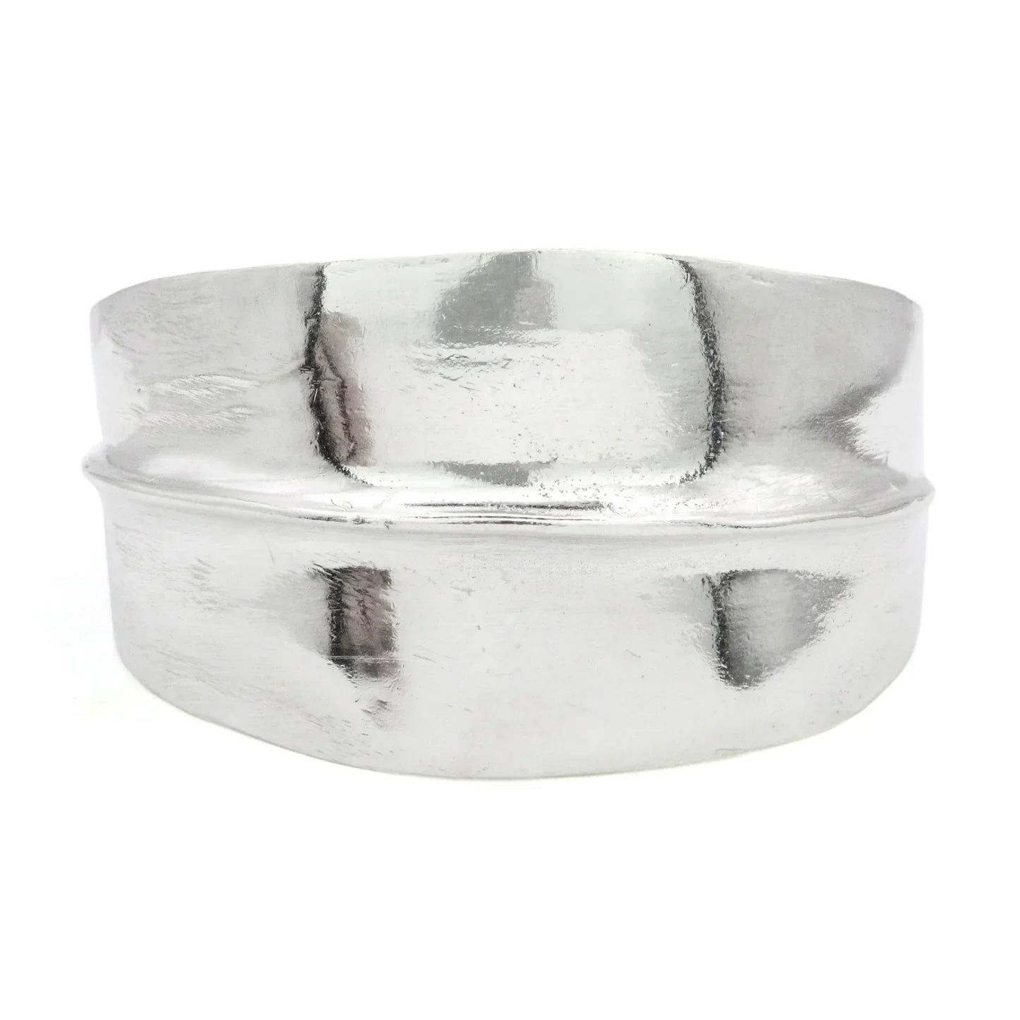 LADHA Silver Wide Ridge Cuff