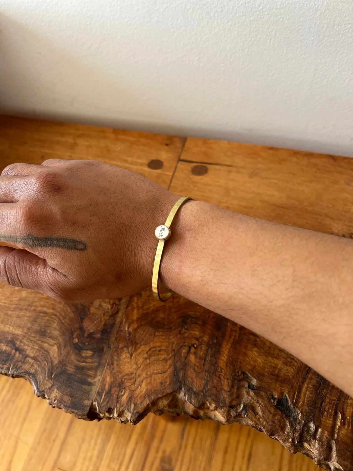 KBD Studios Thin Brass Cuff w/ Picture Image (Fuck)