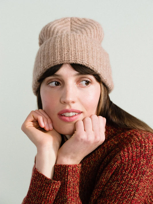 Hansel from Basel Cashmere Ribbed Beanie: 4 Colors