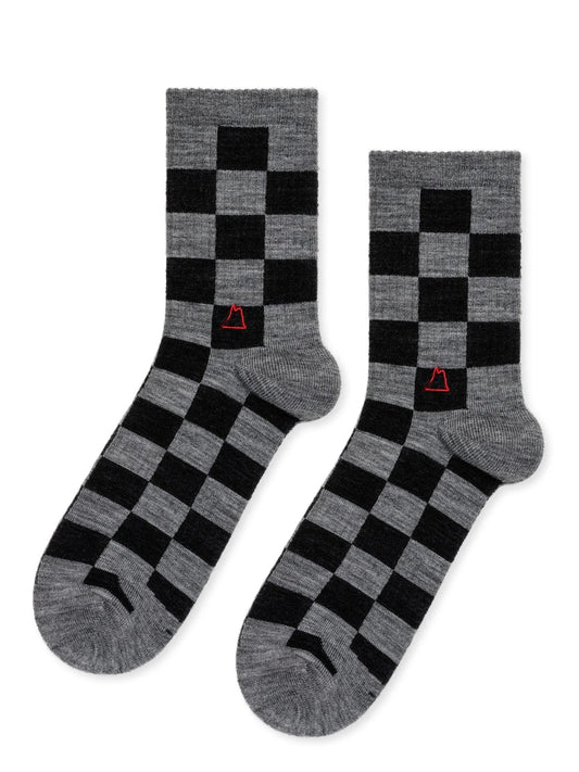 Hansel from Basel Men's Wool Crew Socks-Checkered or Striped