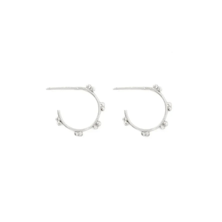 LADHA Silver Mini Marais Hoop Earrings