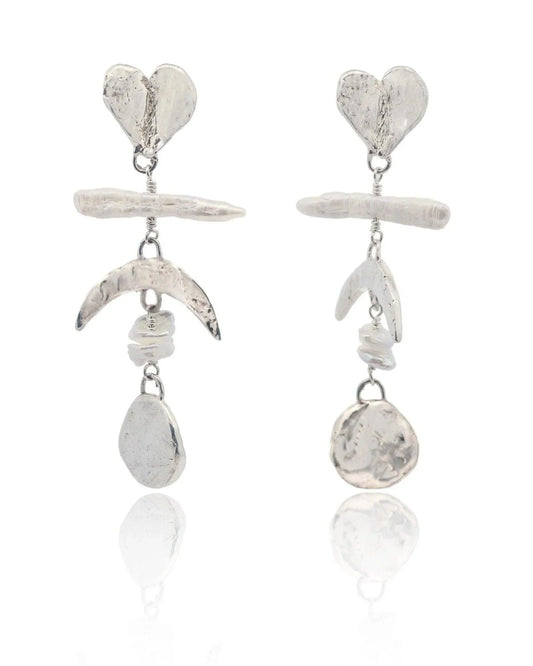 Dea Dia Silver Celestial Ladder Earrings