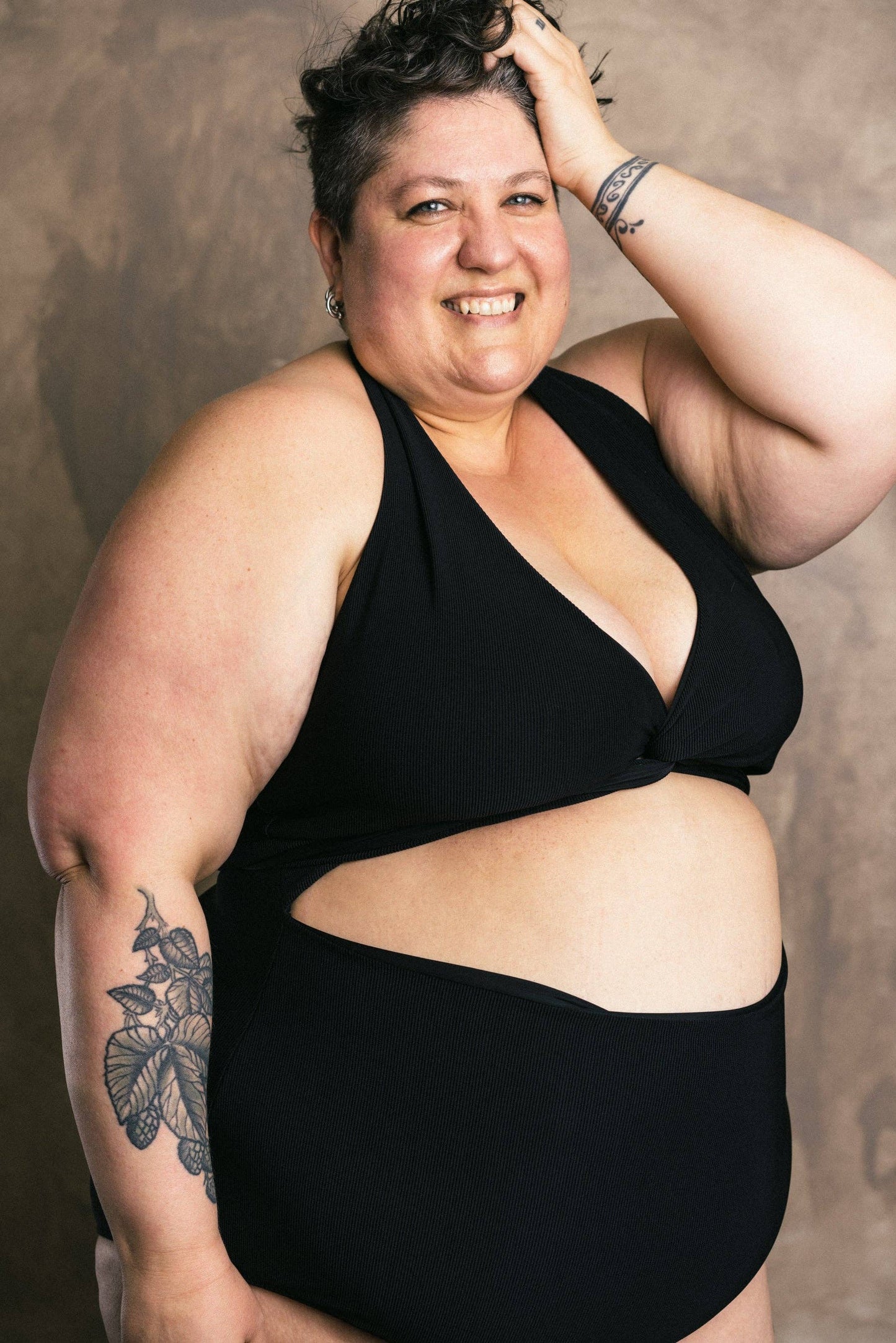 Altar Selka Swimsuit in Black Ribknit