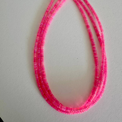 Anokhi Green Neon Pink Ethiopian Opal Necklace | Beaded Necklace | Opals