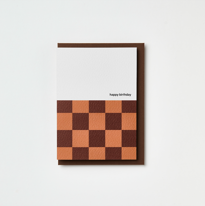 Checkerboard happy birthday card