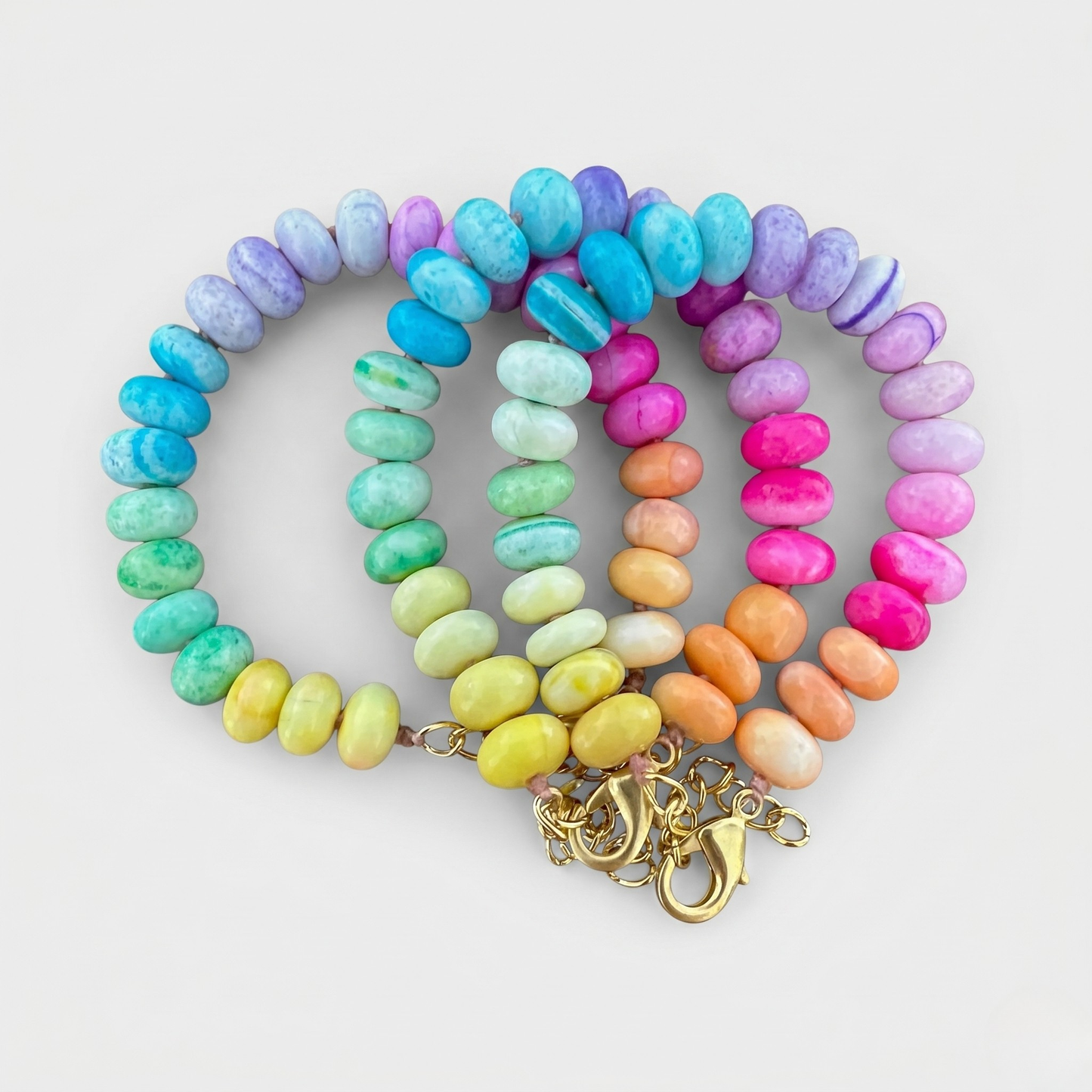 Pastel Rainbow Bracelet | Peruvian Opal | Beaded Bracelet