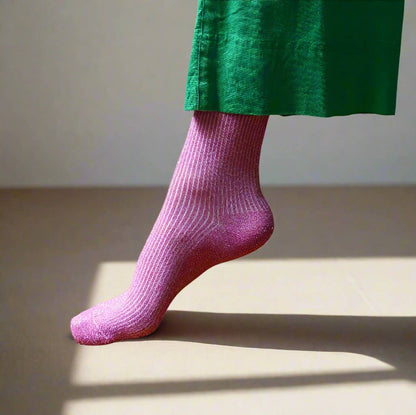KLUE Glitter Lurex socks in eco-friendly Lyocell | Fuchsia