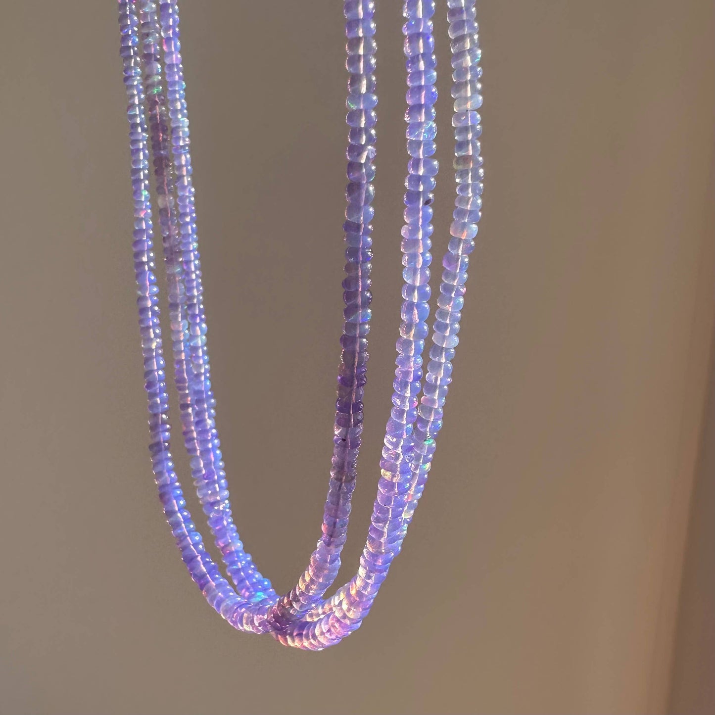 Purple Ethiopian Opal Necklace | Lilac Opal | Opal Gemstones