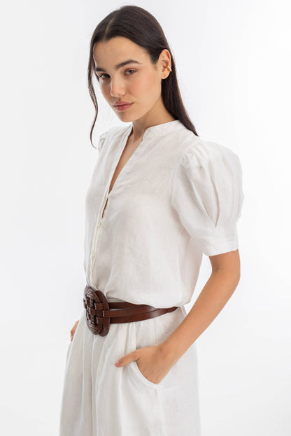 Lanhtropy Helena Leather Belt - Brown