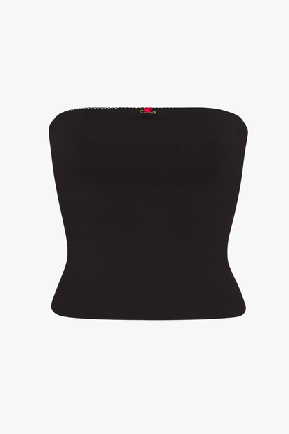 LINED CONTOUR TUBE TOP IN ONYX
