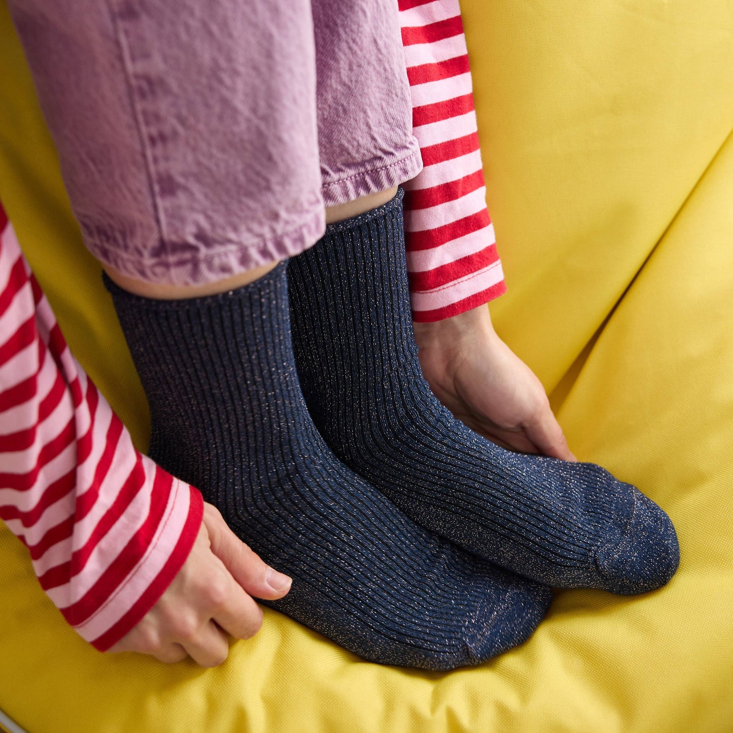 KLUE Glitter Lurex socks in eco-friendly Lyocell | Blue