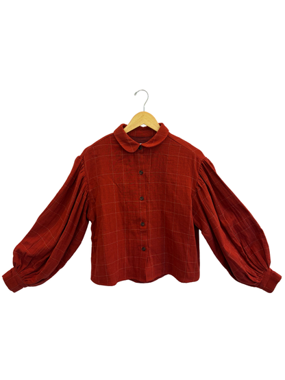 Amente Plaid Volume Blouse