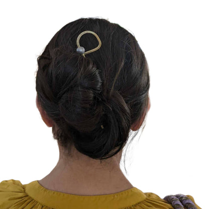 Abstract Hair Fork - Cream Pearl
