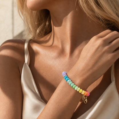 Pastel Rainbow Bracelet | Peruvian Opal | Beaded Bracelet