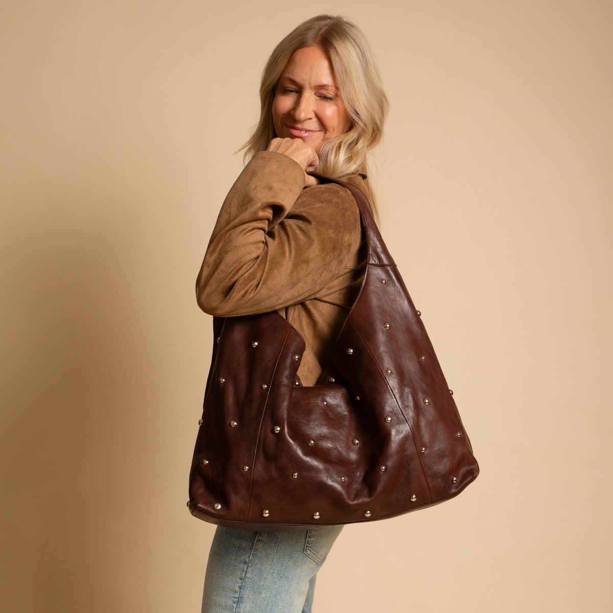 Latico Leathers Lindsey Studded Shoulder Bag