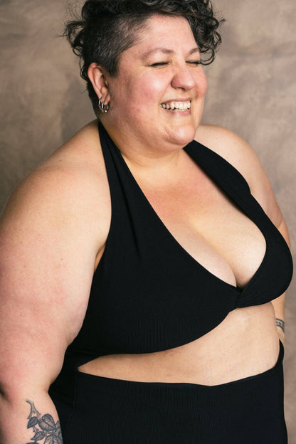 Altar Selka Swimsuit in Black Ribknit