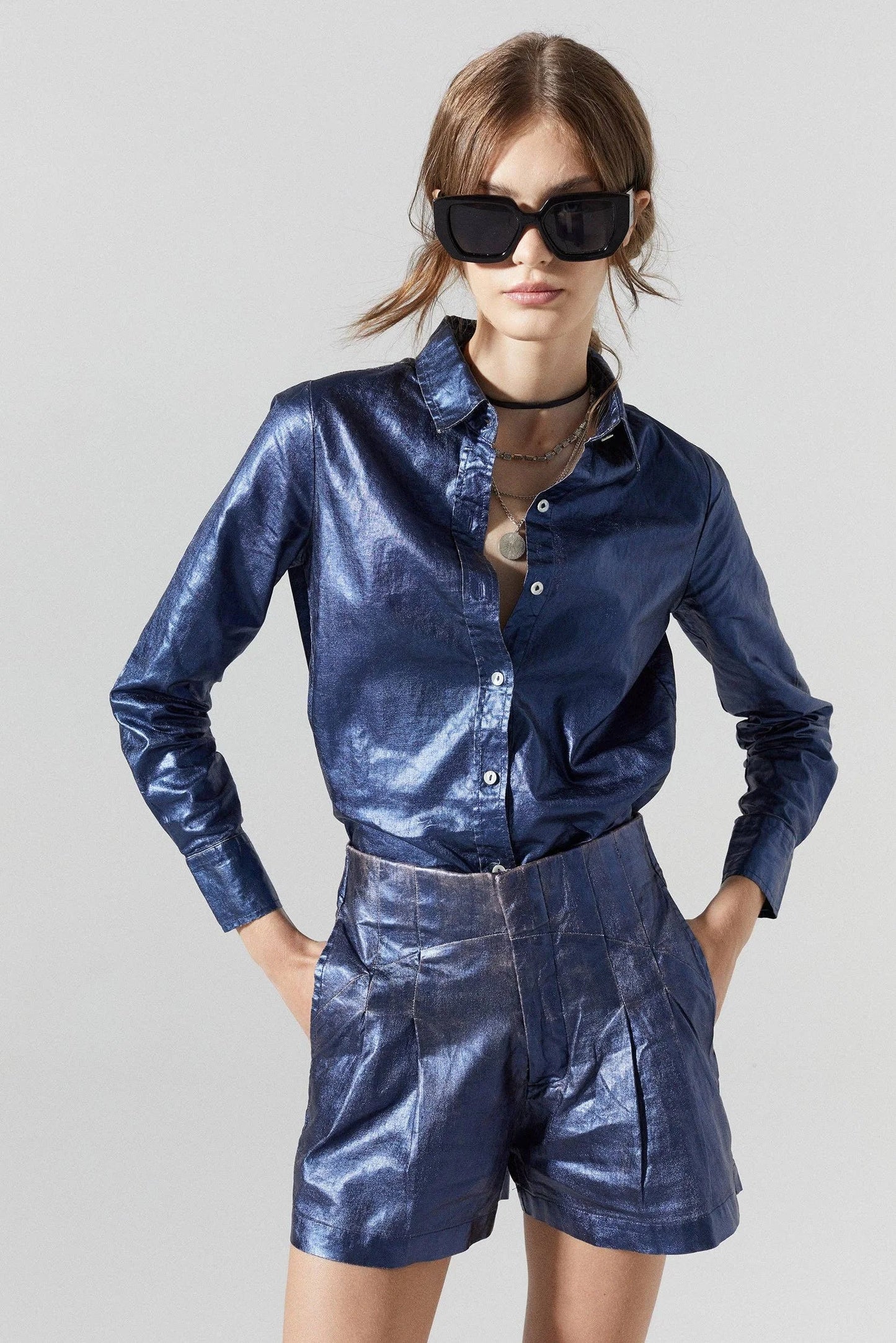 Lanhtropy San Marino Metallic Linen Shirt