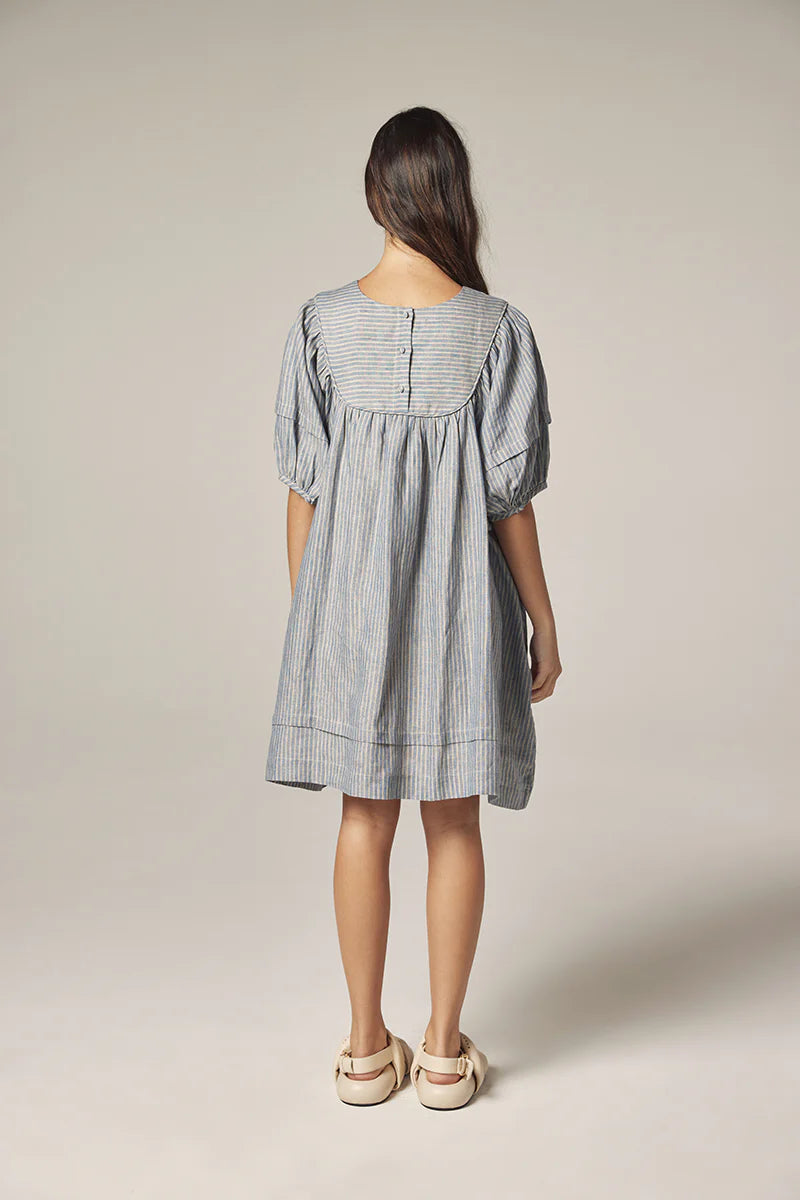 Amente Blue Stripe Yolk Dress