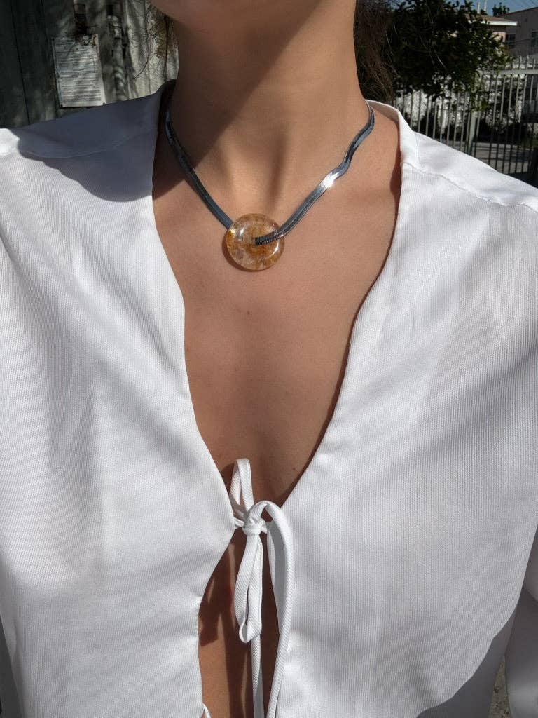By Orly Roan Stone and Silver Necklace