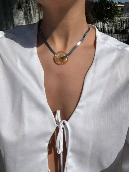By Orly Roan Stone and Silver Necklace