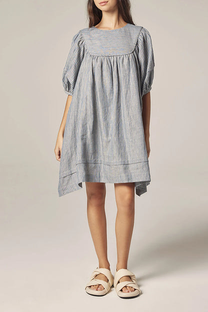 Amente Blue Stripe Yolk Dress
