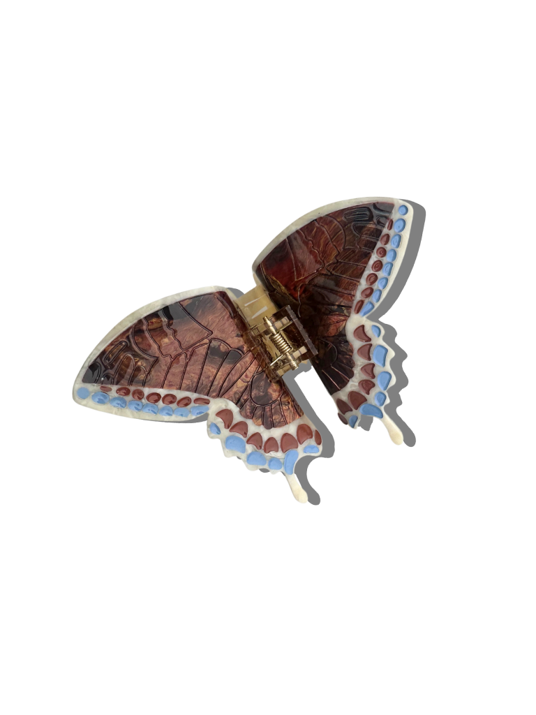 Solar Eclipse Hand-painted Swallowtail Butterfly Claw Hair Clip