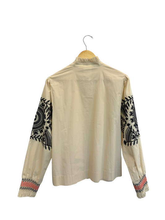 Hope for Flowers Embroidered Sleeve Shirt