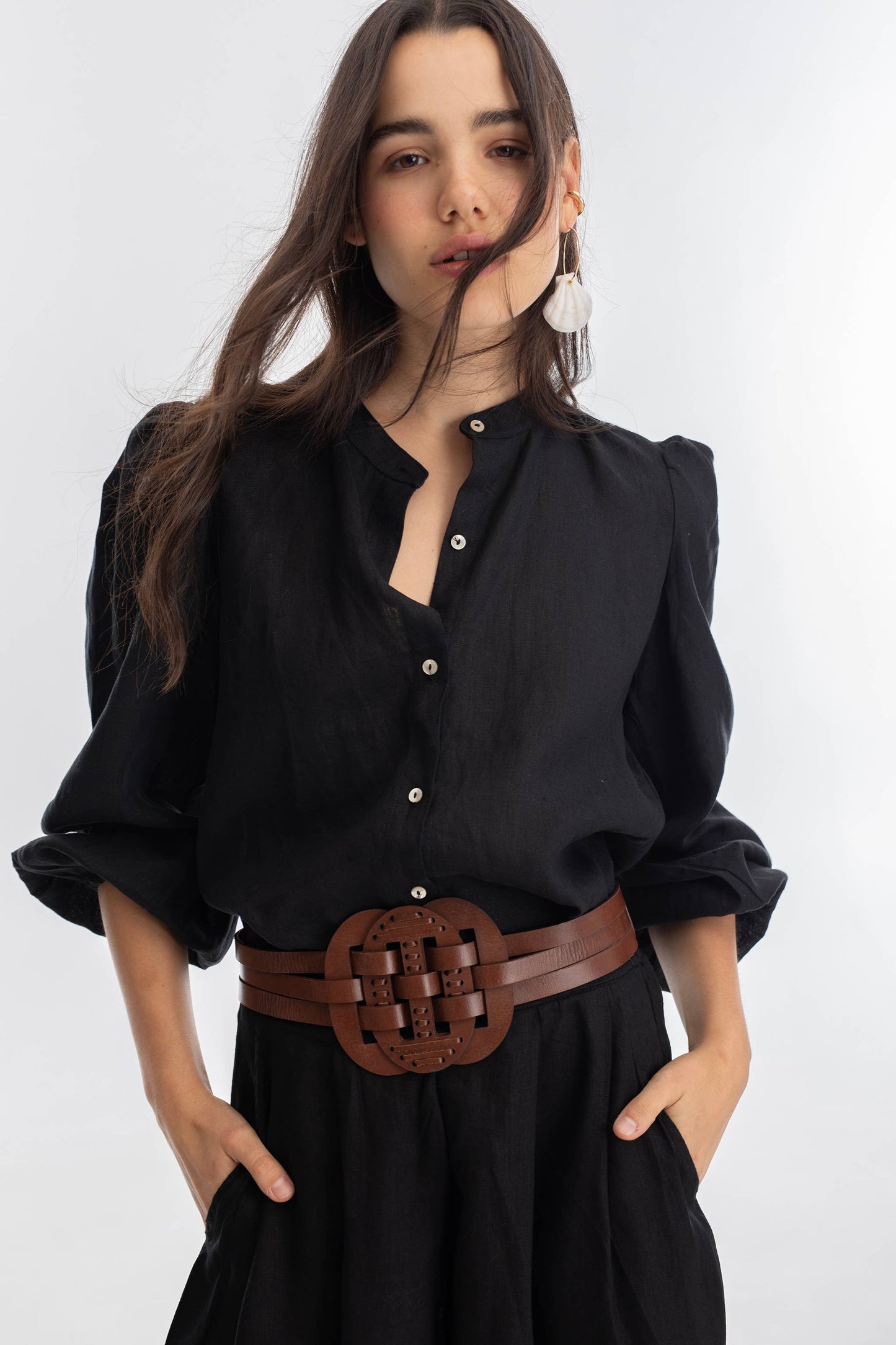 Lanhtropy Helena Leather Belt - Brown