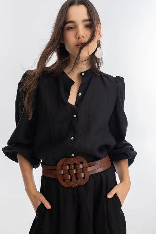 Lanhtropy Helena Leather Belt - Brown
