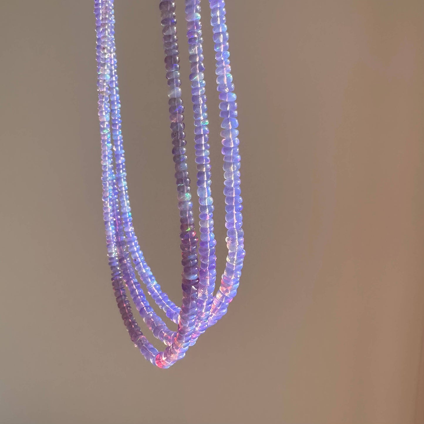 Purple Ethiopian Opal Necklace | Lilac Opal | Opal Gemstones