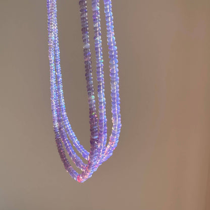 Purple Ethiopian Opal Necklace | Lilac Opal | Opal Gemstones