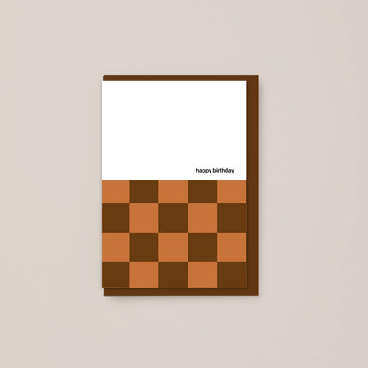 Checkerboard happy birthday card