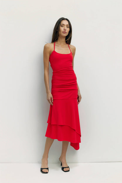 The Crystal Skirt | Ruched Asymmetrical Knit Skirt