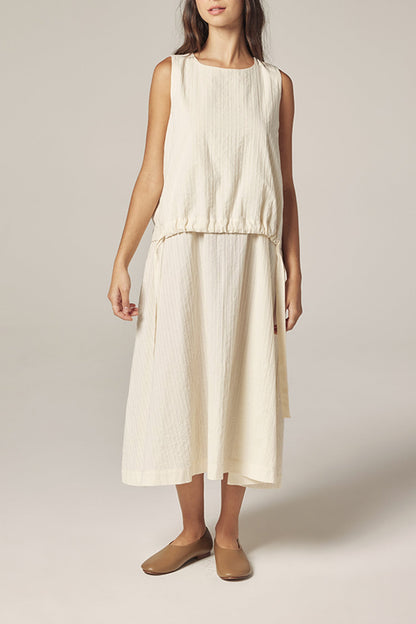 Amente Waist Tie Midi Dress