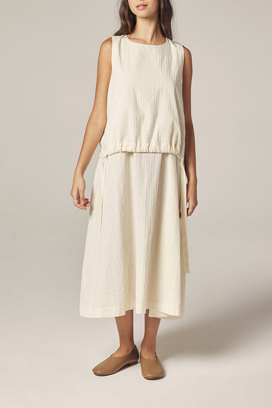 Amente Waist Tie Midi Dress