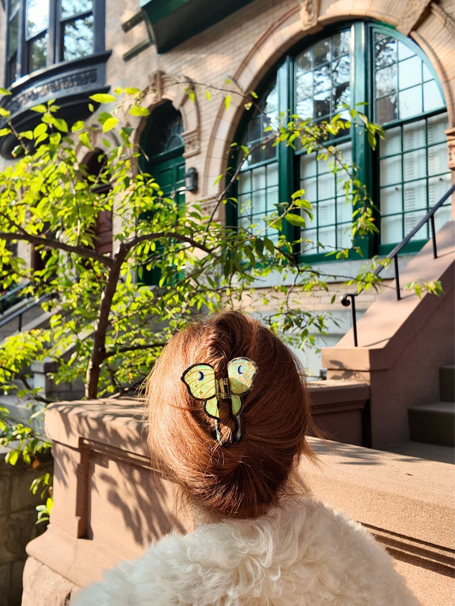 Solar Eclipse Hand-painted Luna Moth Claw Hair Clip | Eco-Friendly
