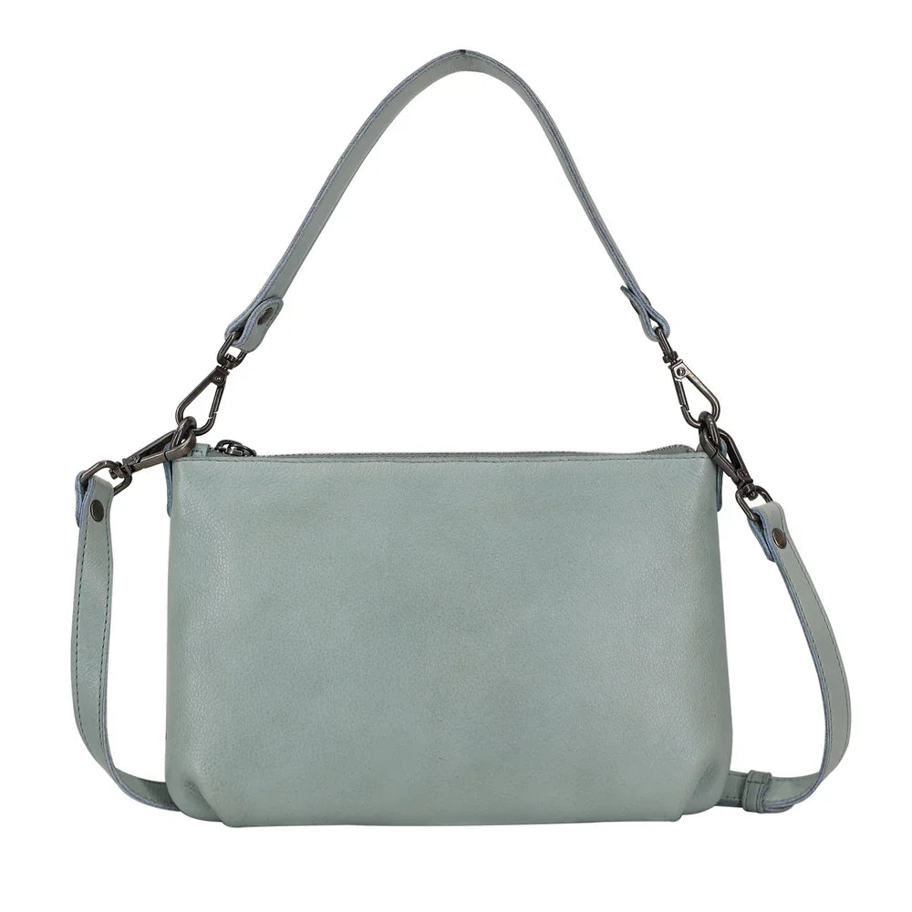 Latico Leathers Stevie Bag: Black, Brown & Sky Blue