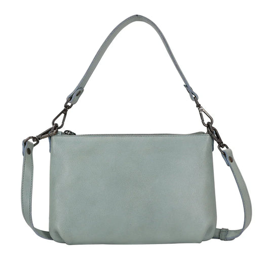 Latico Leathers Stevie Bag: Black, Brown & Sky Blue
