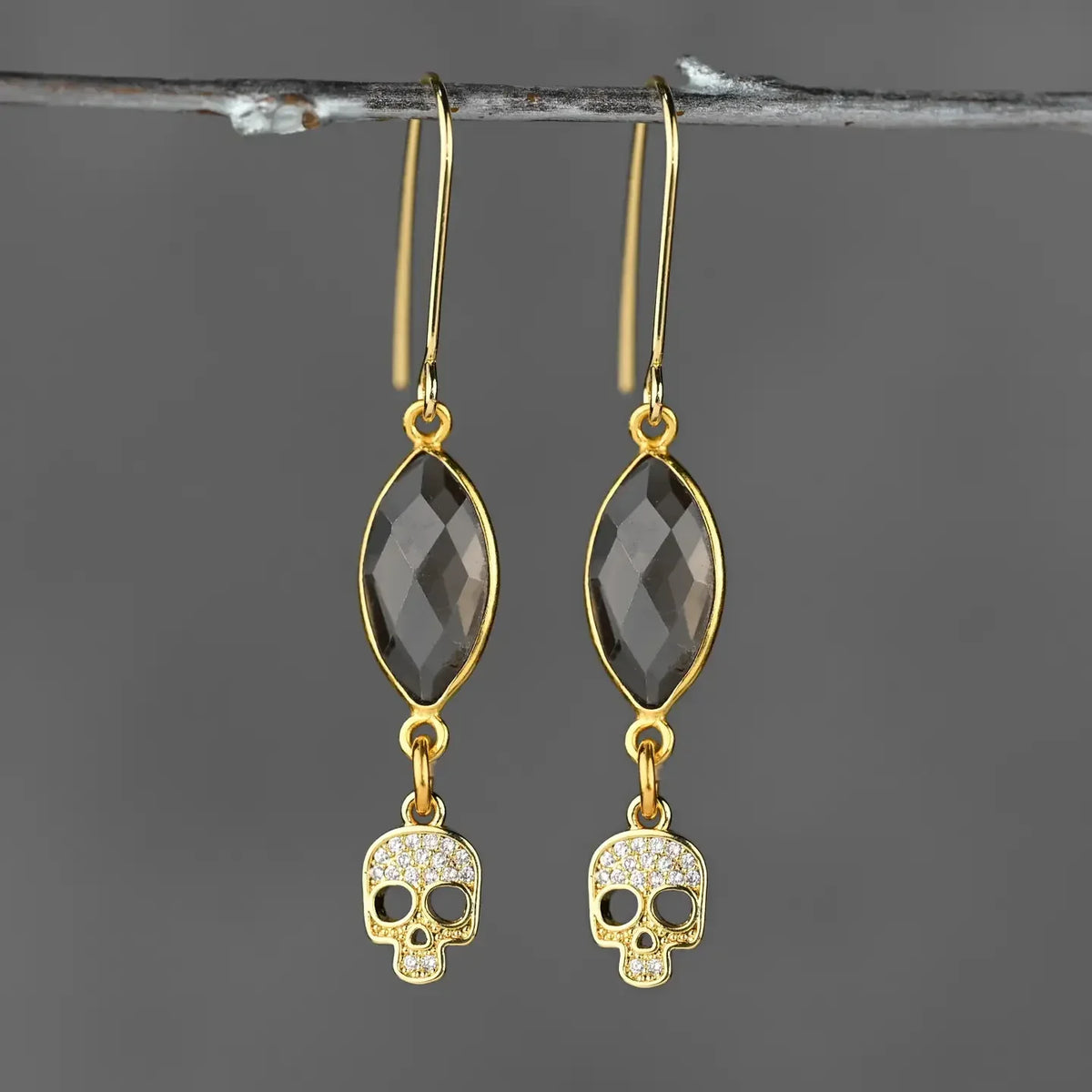 KBD Studios Tiny Pave Skull Earrings